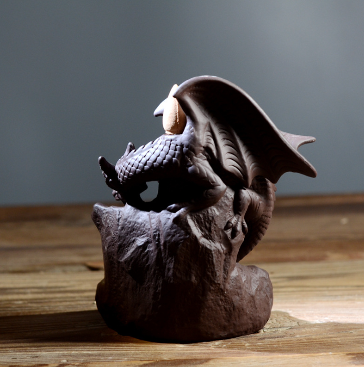 Zisha Backflow Incense Burner - Pterosaur Ceramic Design