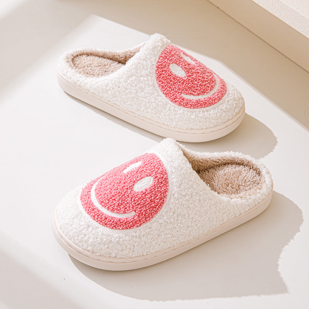 Korean Style Smiley Face Plush Indoor Slippers