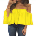 Off-Shoulder Chiffon Top with Wrap Design