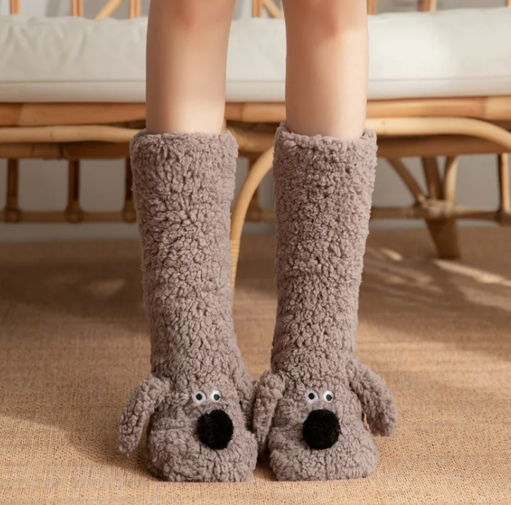 Women’s Plush Dog Socks