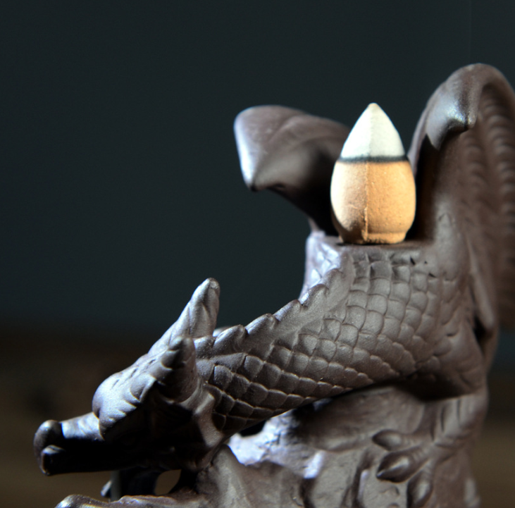 Zisha Backflow Incense Burner - Pterosaur Ceramic Design
