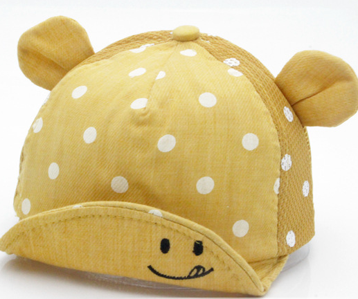Children's Baseball Cap with Smiley Face and Ears