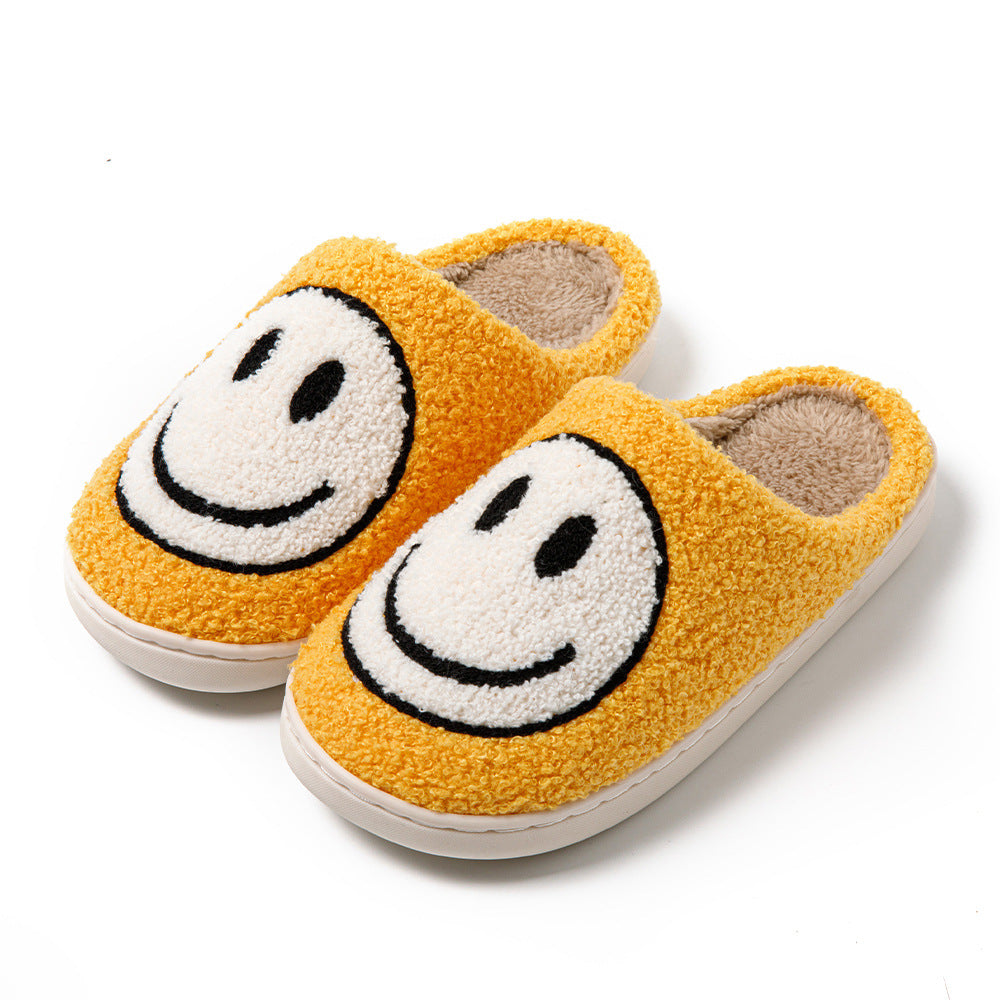 Korean Style Smiley Face Plush Indoor Slippers