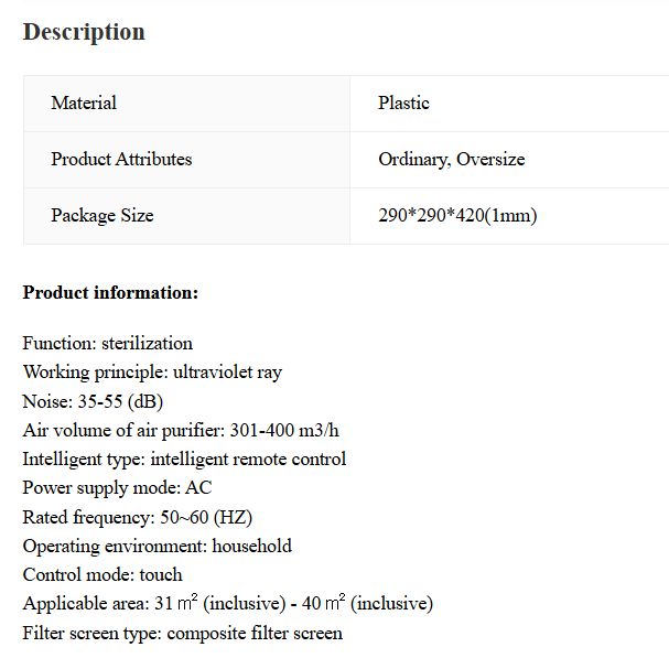 Formaldehyde Removal Air Purifier For Household