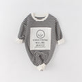 Spring Baby Romper with Smiley Face and Long Sleeves