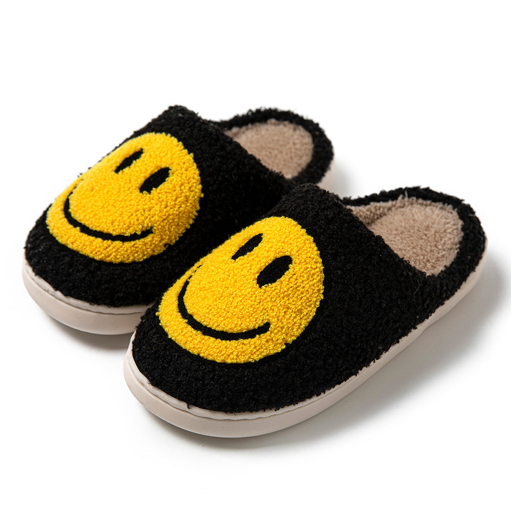 Korean Style Smiley Face Plush Indoor Slippers