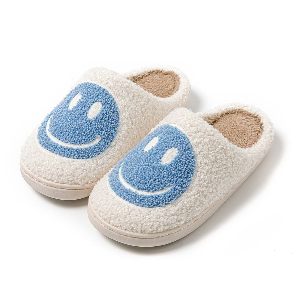 Korean Style Smiley Face Plush Indoor Slippers