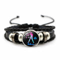 Creative Leather Weaving Beaded Bracelet in Gem Fashion
