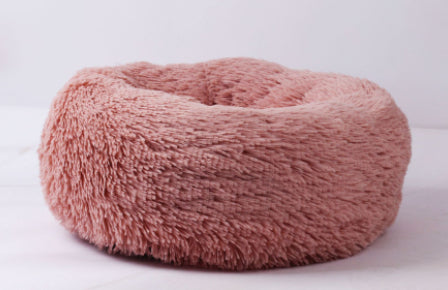 Round Plush Dog Bed for Small Dogs and Puppies
