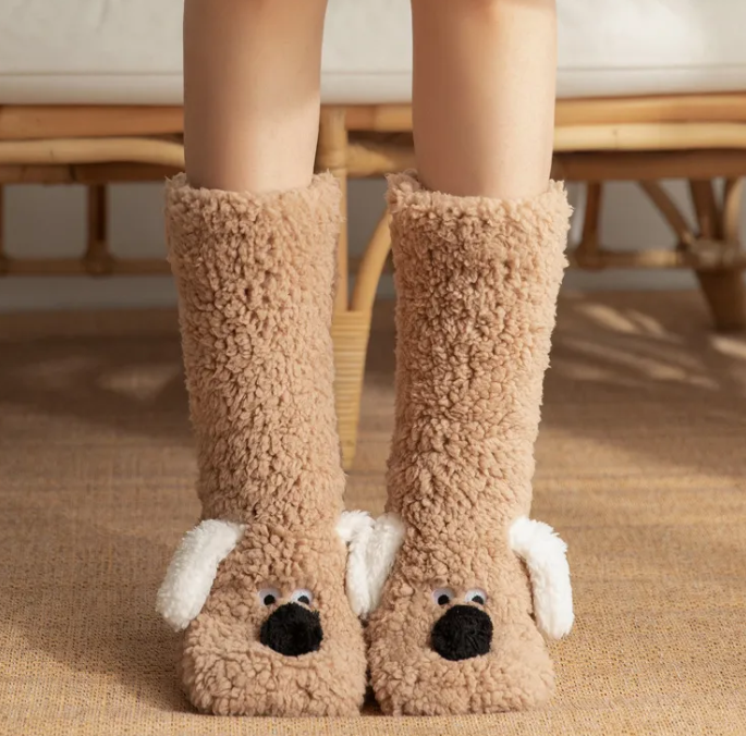 Women’s Plush Dog Socks