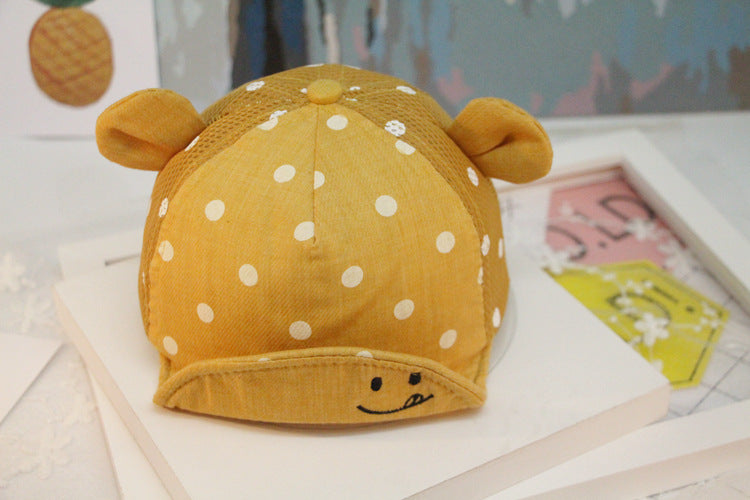Children's Baseball Cap with Smiley Face and Ears